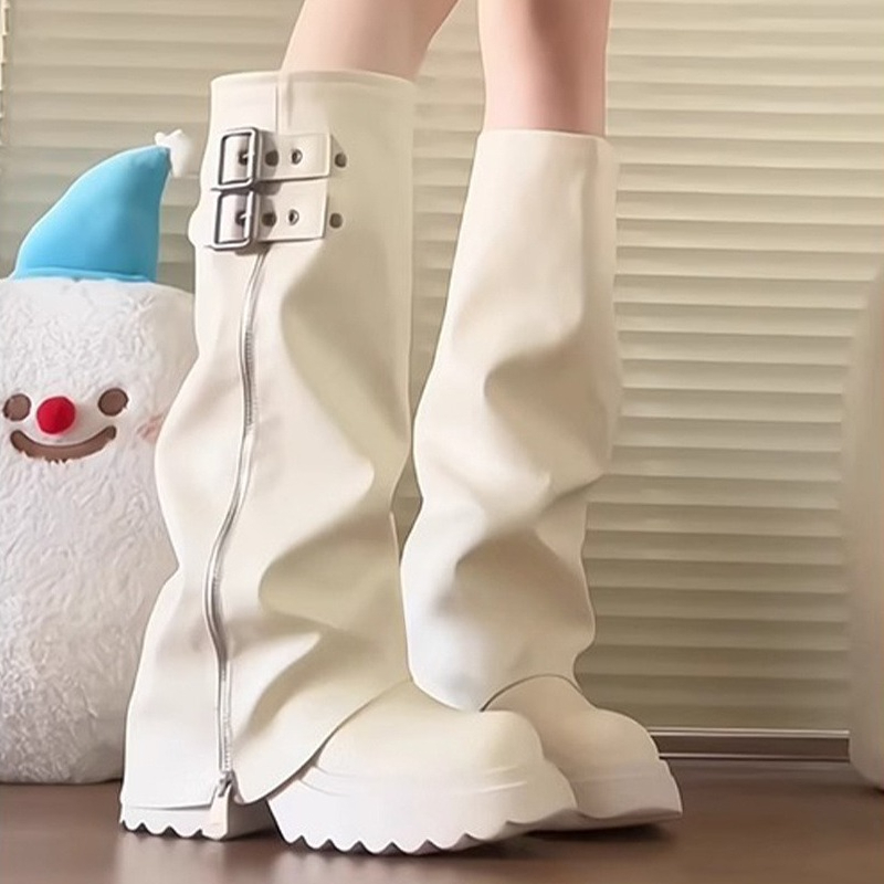 รองเท้าบูทผู้หญิงทรงพังก์ สไตล - Knee High Boots Women บทวิจารณ์และราคา
