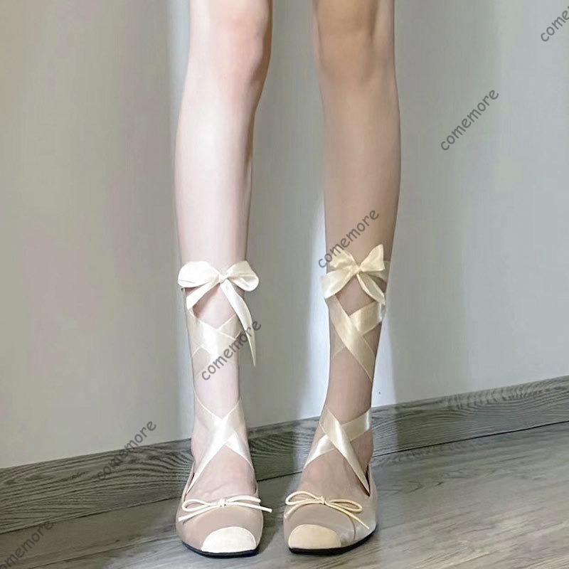 รองเท้าบัลเล่ต์ผูกเชือกแบบผูกข - Shoes For Women Flats บทวิจารณ์และราคา