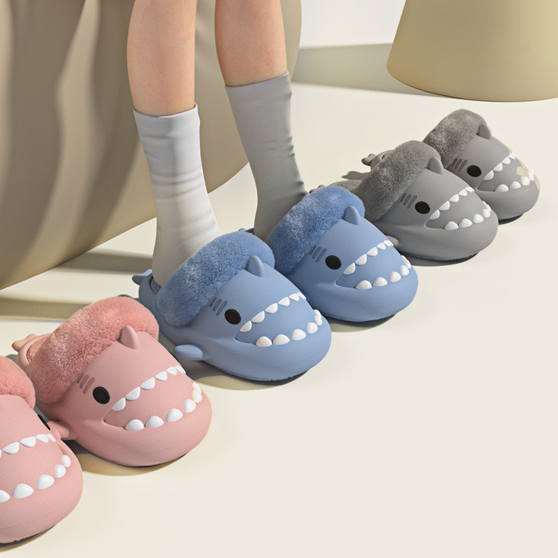 รองเท้าแตะลายการ์ตูนฉลามน่ารัก - Fluffy Fur Slipper บทวิจารณ์และราคา