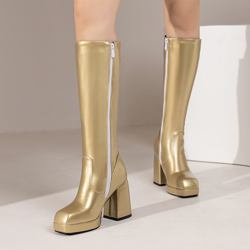 สีเขียวฤดูหนาวผู้หญิงแพลตฟอร์ม - Block Heel Ankle Boots บทวิจารณ์และราคา
