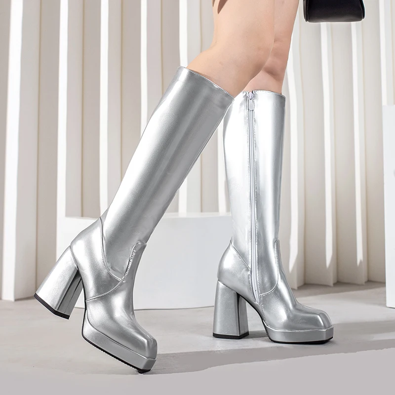 สีเขียวฤดูหนาวผู้หญิงแพลตฟอร์ม - Block Heel Ankle Boots บทวิจารณ์และราคา