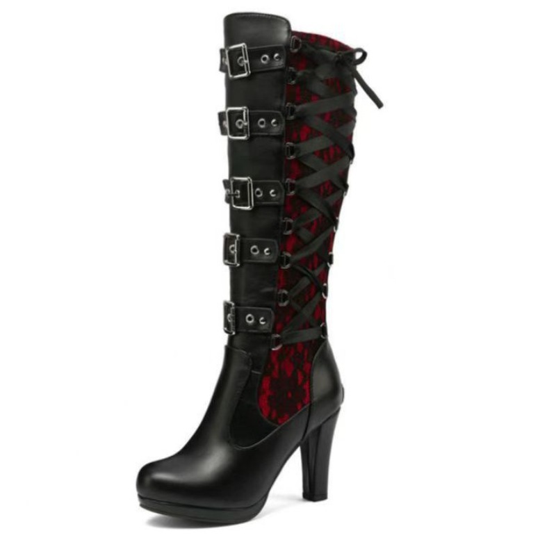 รองเท้าบูทสูงถึงเข่าสไตล์พังก์ - Knee High Boots Women บทวิจารณ์และราคา