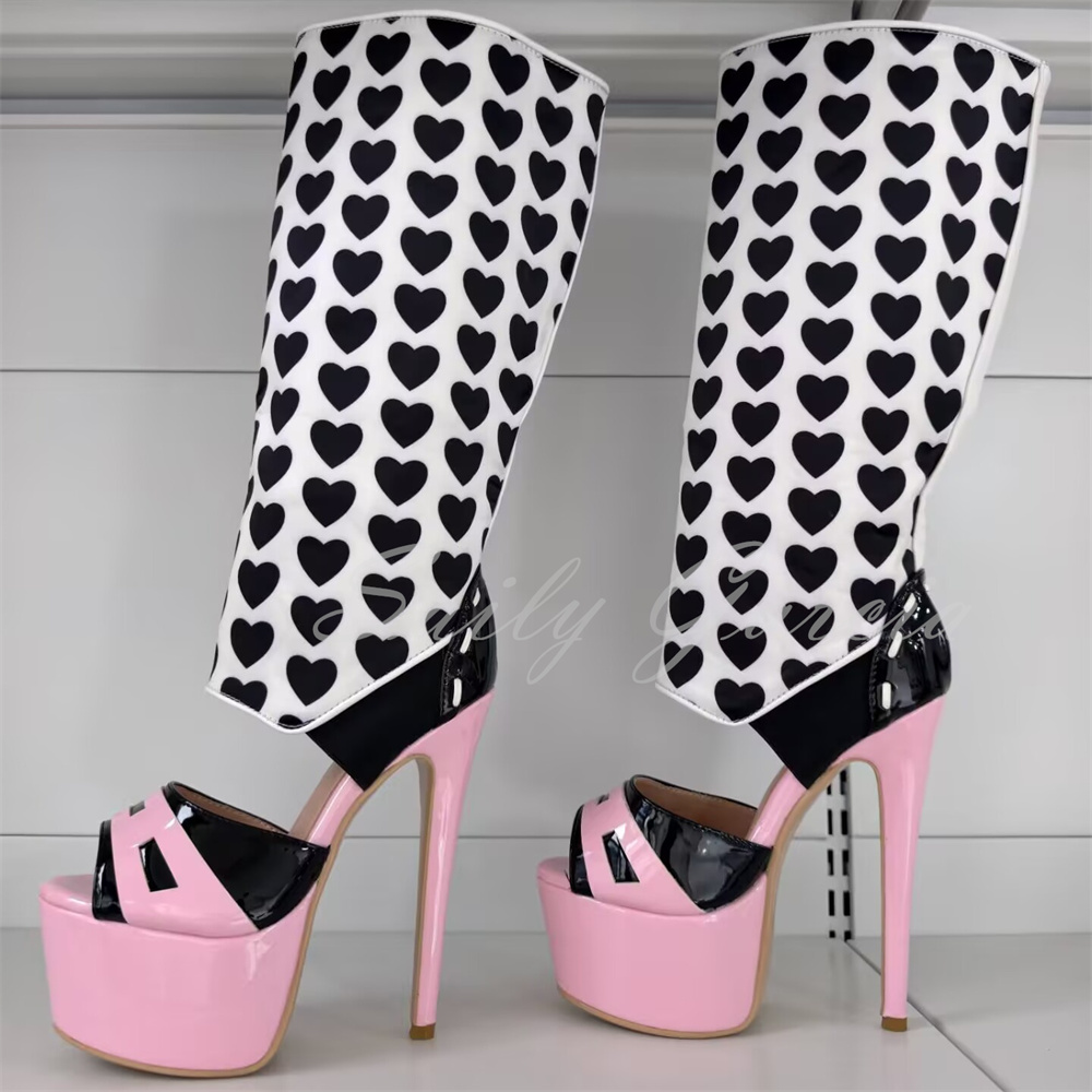 รองเท้าบูทสูงถึงเข่าสีชมพูตกแต - Knee High Boots Women บทวิจารณ์และราคา