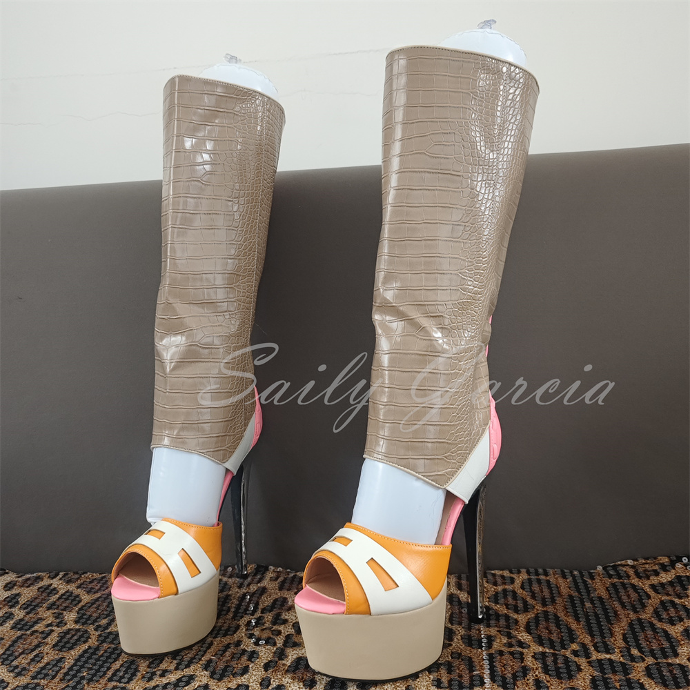 รองเท้าบูทสูงถึงเข่าสีชมพูตกแต - Knee High Boots Women บทวิจารณ์และราคา