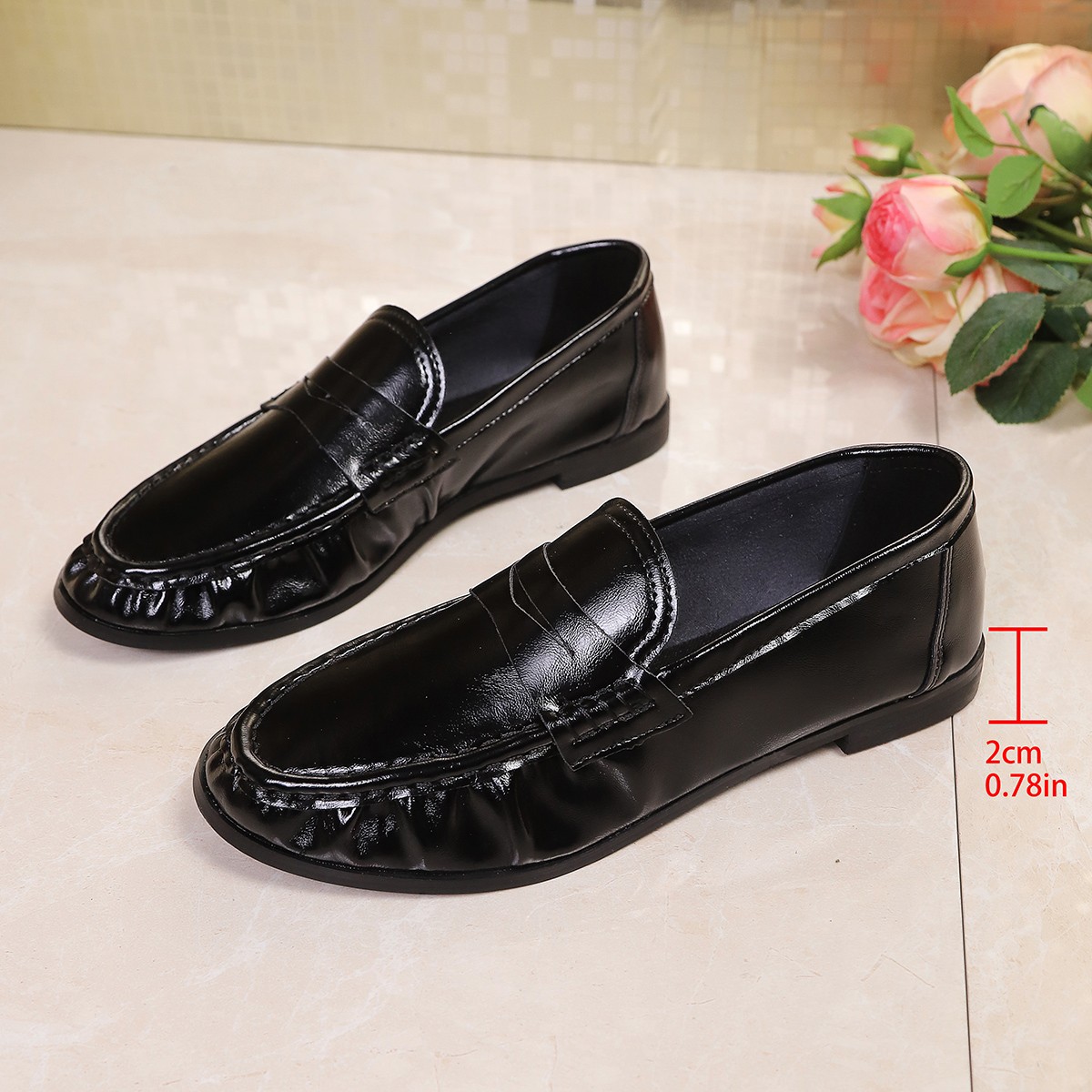 รองเท้าแฟลตสไตล์อังกฤษสีดำสำหร - Shoes For Women Flats บทวิจารณ์และราคา