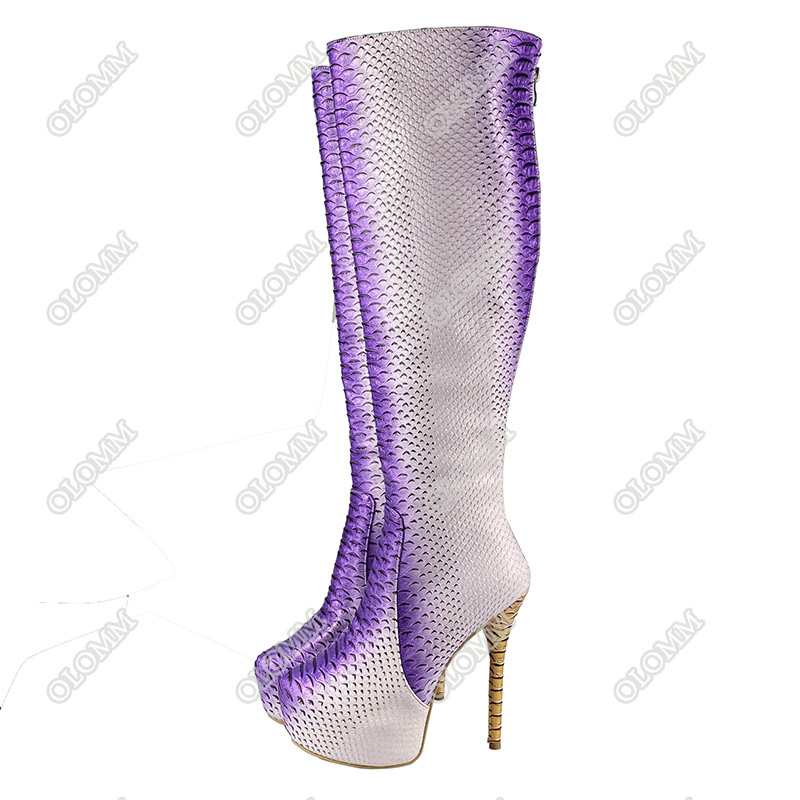 Olomm ผู้หญิงฤดูหนาวแพลตฟอร์มเ - Knee High Boots Women บทวิจารณ์และราคา