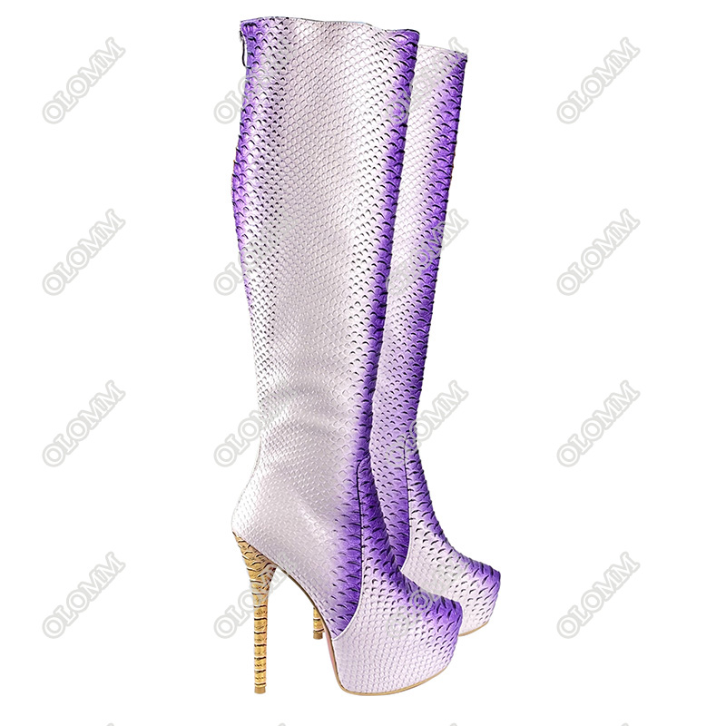 Olomm ผู้หญิงฤดูหนาวแพลตฟอร์มเ - Knee High Boots Women บทวิจารณ์และราคา
