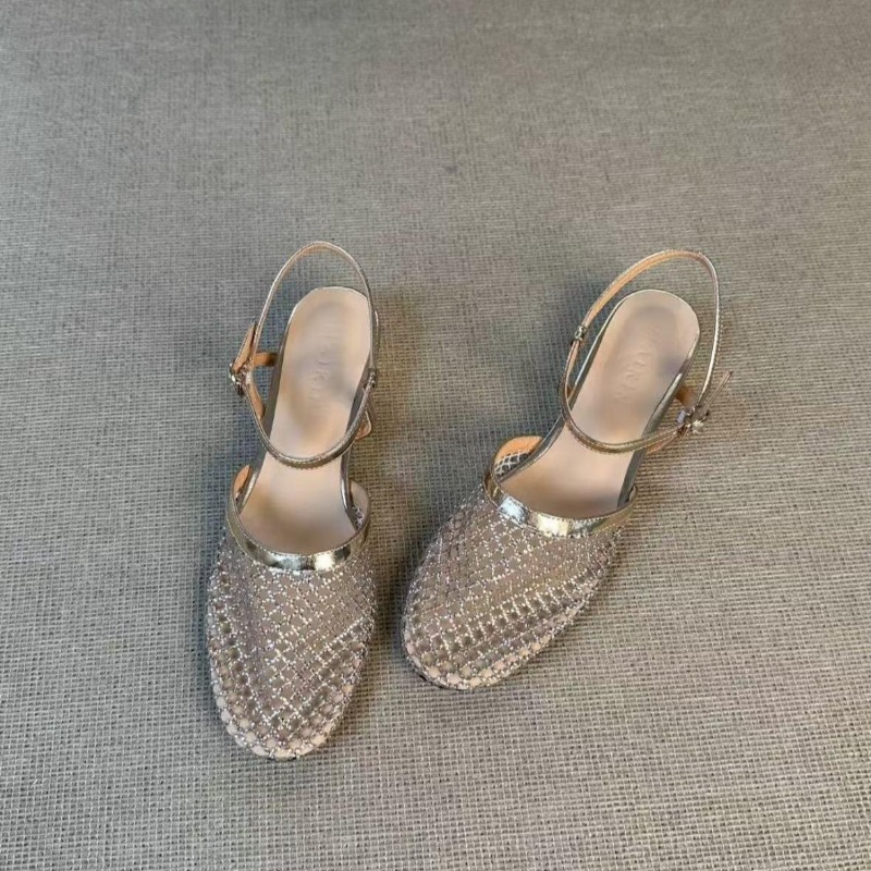 รองเท้าแตะแบบสวมเปิดส้นประดับค - Women Shoes Model บทวิจารณ์และราคา